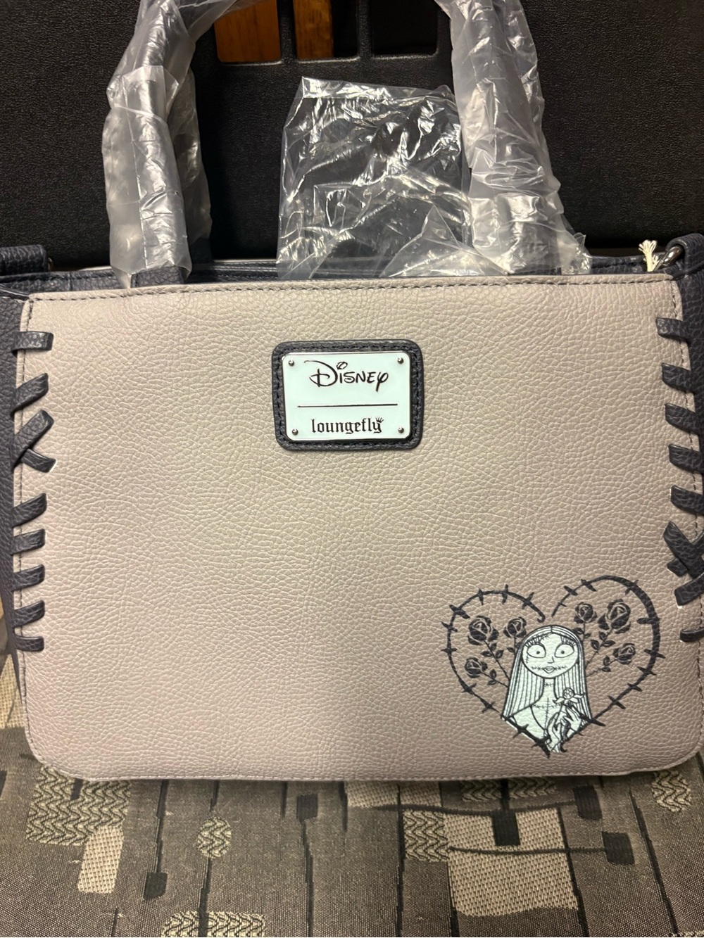 Loungefly Gray & Black NBC Sally Top-Handle Satchel - Picture 4 of 5